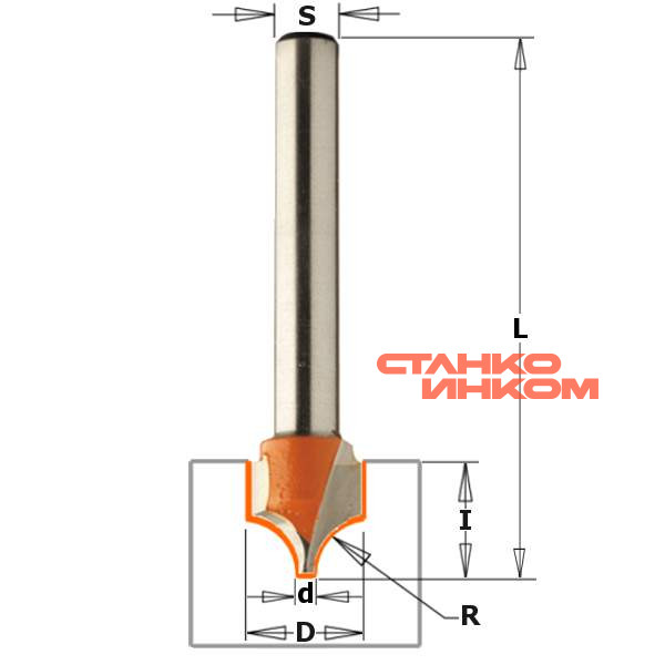 Фреза радиусная (Псевдофиленка) (A) R=5 S=6 D=10 CMT Фреза радиусная (Псевдофиленка) (A) R=5 S=6 D=10 CMT