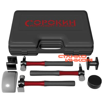 Сорокин 6.107 Рихтовочный набор молотков и поддержек 7 предметов Сорокин 6.107 Рихтовочный набор молотков и поддержек 7 предметов — Станкоинком