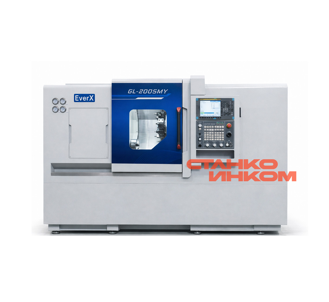 Токарный станок с приводным инструментом с противошпинделем и осью Y EverX GL200SMY