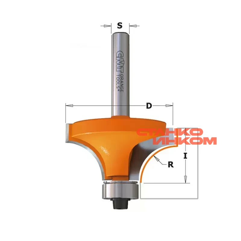 Фреза концевая CMT радиусная D=25,4 I=12,7 S=8,0 R=6,35  Фреза концевая CMT радиусная D=25,4 I=12,7 S=8,0 R=6,35