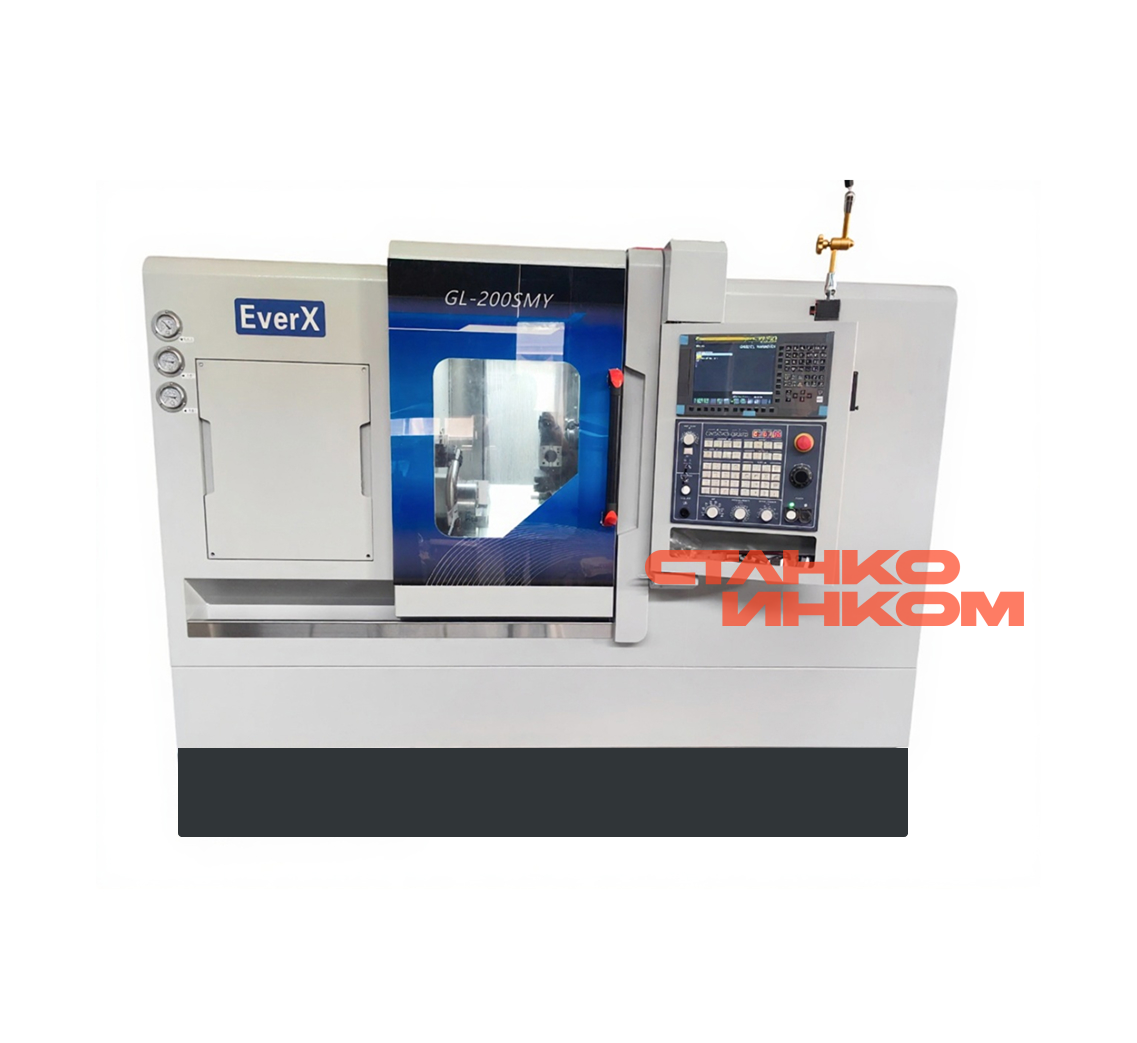 Токарный станок с приводным инструментом с противошпинделем и осью Y EverX GL200SMY