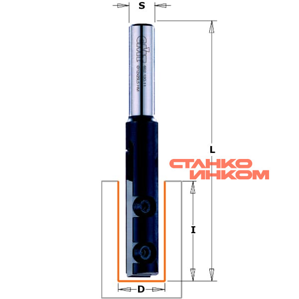 Фрезы прямые пазовые со сменным ножом z1 по ламинату