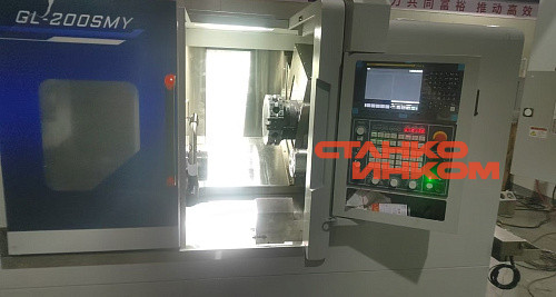 окарный станок EverX GL200SMY с приводным инструментом и осью Y и противошпинделем