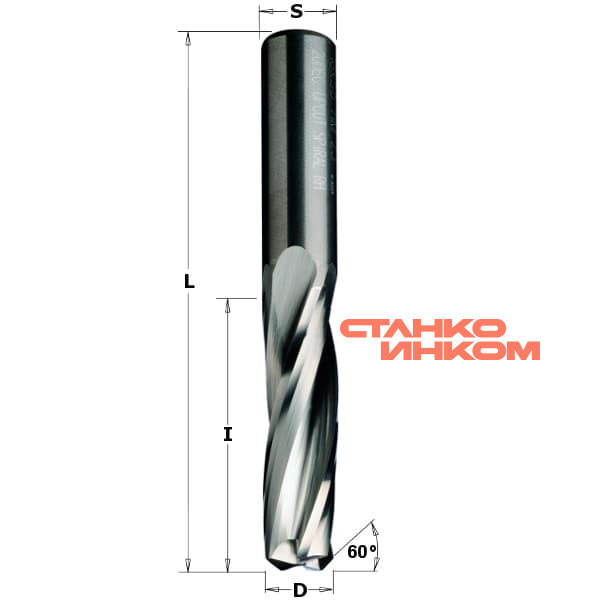 Серия 191 z3 60° спиральные фрезы для врезки замков Серия 191 z3 60° спиральные фрезы для врезки замков