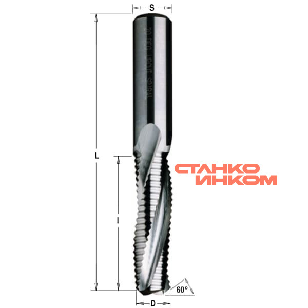 Серия 195 z3r 60° спиральные фрезы со стружколомом для врезки замков Серия 195 z3r 60° спиральные фрезы со стружколомом для врезки замков